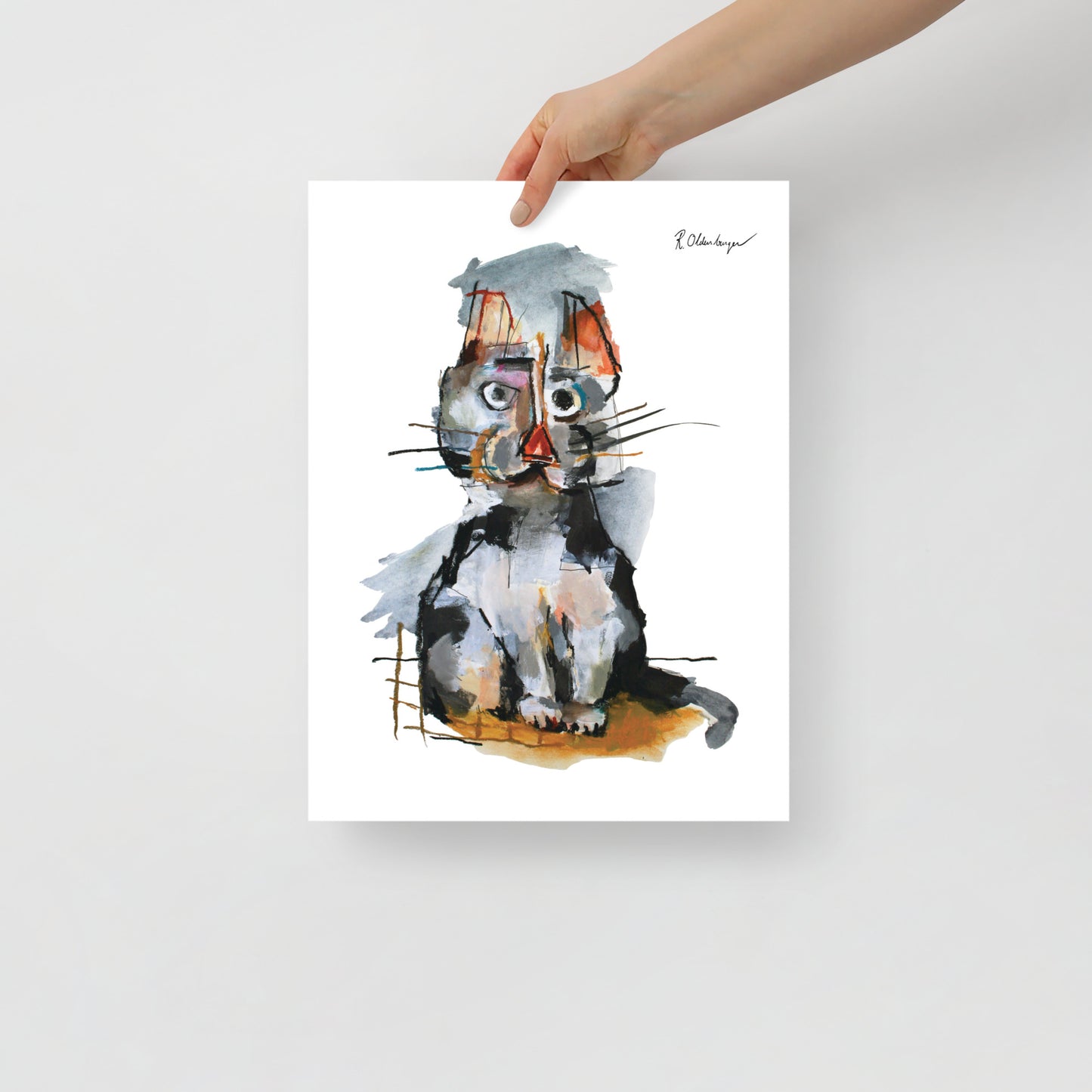 "Black & White Cat" Print