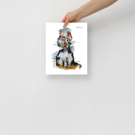 "Black & White Cat" Print